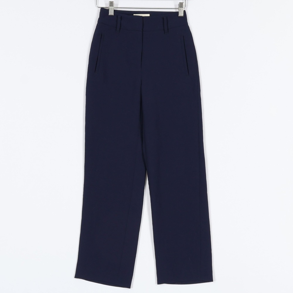 Wilfred Dress Pants Women 00 Navy Blue Tailored Cropped High Rise Trousers